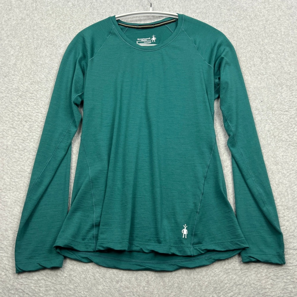 Smartwool Merino 150 Base Layer Top Women's Small Teal Long Sleeve Raglan Crew